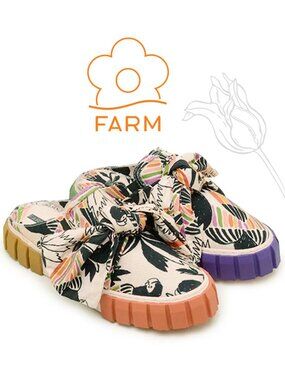 Farm Rio Birds Mule Sneaker With Bow